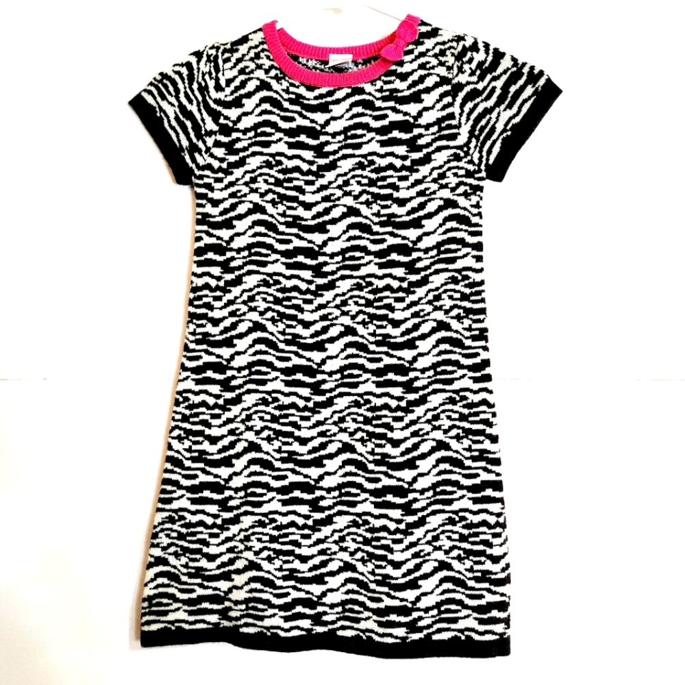 Okie dokie girl's black and white sweater dress size: 6